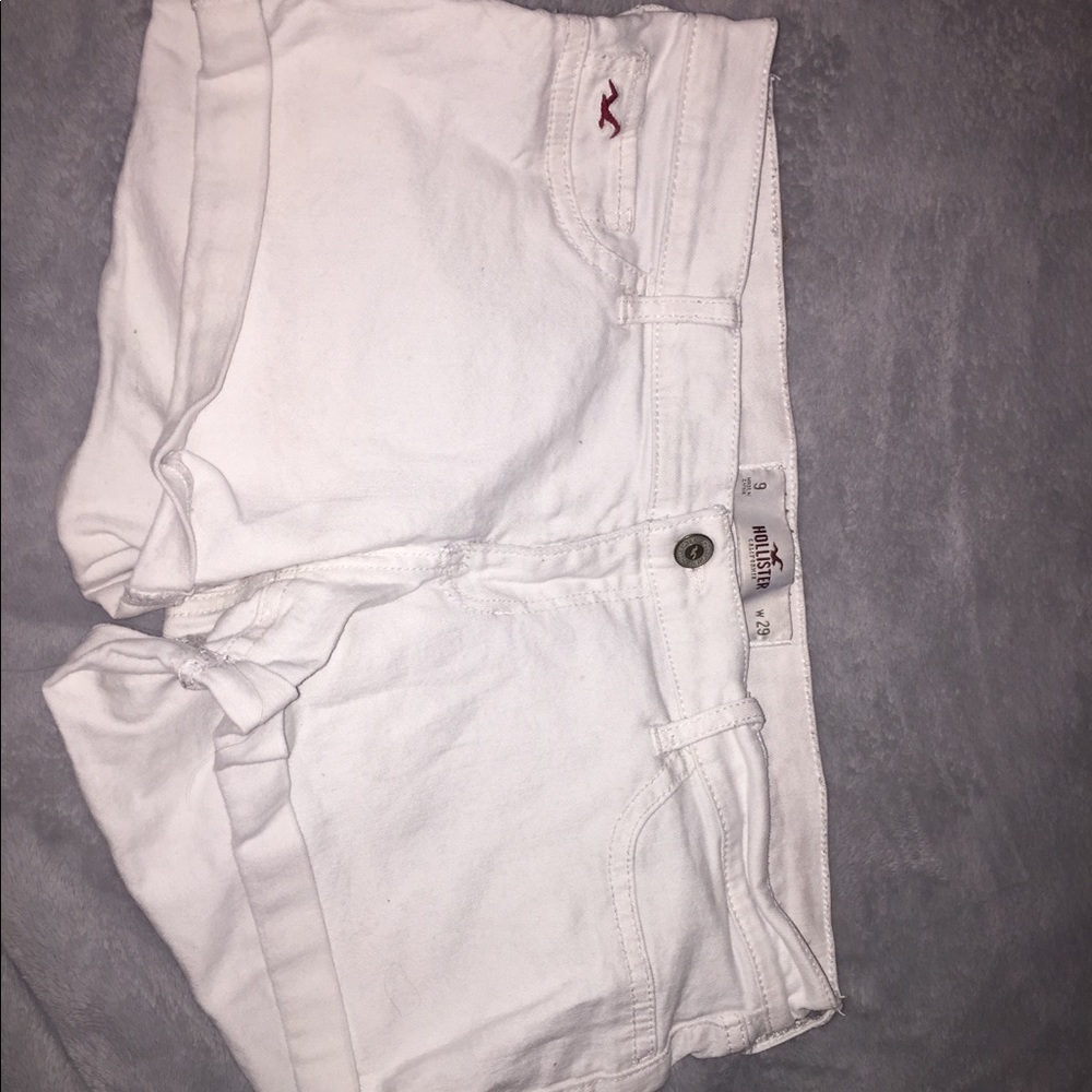 White jean shorts